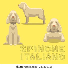 Dog Spinone Italiano Cartoon Vector Illustration