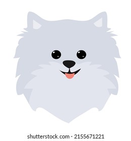 Dog spitz head icons.Vector illustration in flat stile