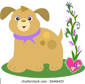 Dog Spots and Heart Plant Vector