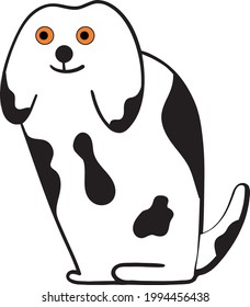 dog with spots, vector art professional illustration