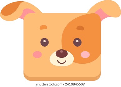 Dog Square Face Vector Illustration