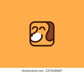 Dog square logo and symbol