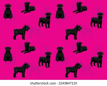 Dog Standard Schnauzer Cartoon Character Seamless Wallpaper Background