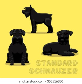 Dog Standard Schnauzer Cartoon Vector Illustration