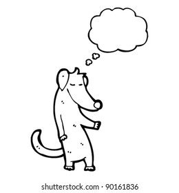 dog standing upright cartoon