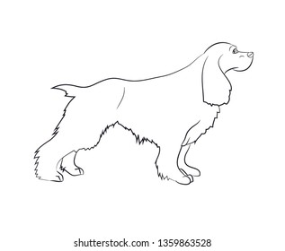 dog stands lines, vector, white background, dog stands