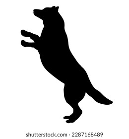  perro parado en dos siluetas de garras. Razas de perro vectores