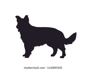 dog stands, silhouette, vector, white background