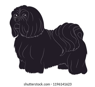 dog stands silhouette, vector, white background, vector
