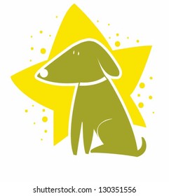 Dog With Star Background