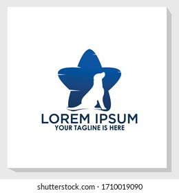 dog star quality logo design template, animal logo inspiration