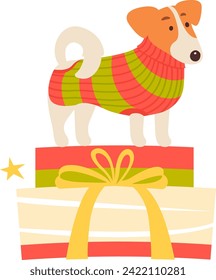 Perro En La Ilustración Del Vector Presente
