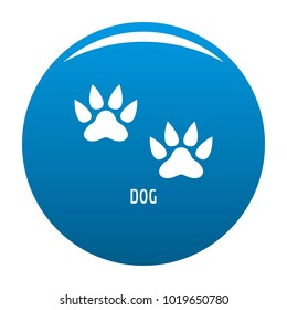 Dog step icon vector blue circle isolated on white background 