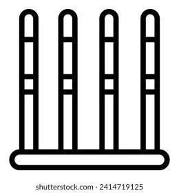 Dog stick training icon outline vector. Dog school. Tunnel adult run