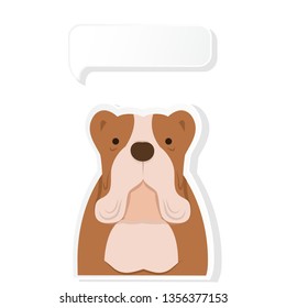 Dog. sticker dog. isolated bulldog dog with white background - Vector  