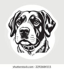 Dog sticker isolated white background