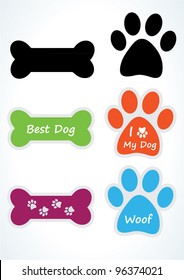 Dog Sticker Set. Vector