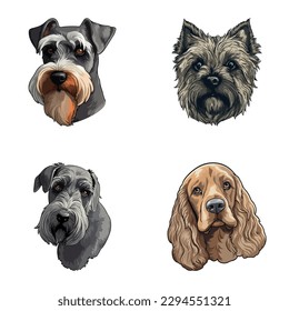 Pegatinas De Perro Icono Plano Aislado En Fondo Blanco