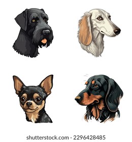 Pegatinas De Perro Icono Plano Aislado En Fondo Blanco