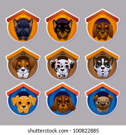 Dog stickers set