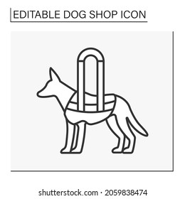  Dog store line icon. Support harnesses. Treatment and care. Shop concept. Isolated vector illustration. Editable stroke.