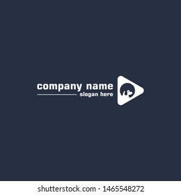 dog streaming logo design vector