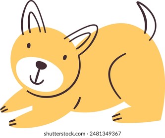 Dog Stretching Pet Vector Illustration