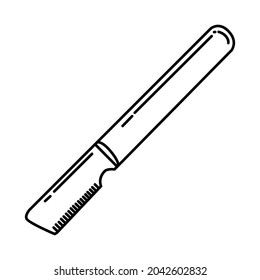 Dog Stripping Knife for Pet Grooming Tools Hand Drawn Icon Set Vector.
