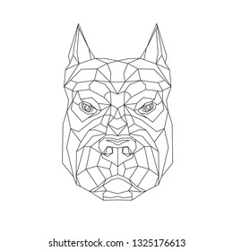 Dog stylized triangle polygonal model