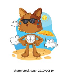 the dog sunbathing in summer. character vector