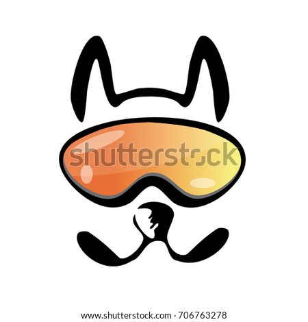 Dog with sunglasses logo icon 