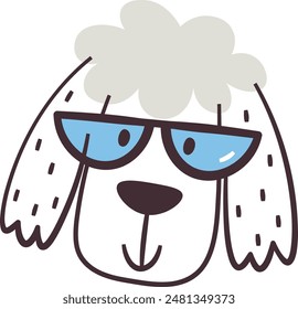 Dog With Sunglasses Portrait Vector Illustration