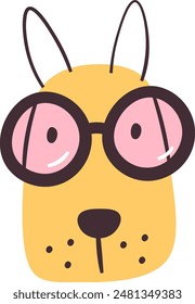 Dog With Sunglasses Portrait Vector Illustration