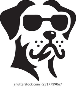 a dog with sunglasses that says a dog