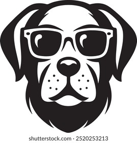 Dog and sunglasses vector art design