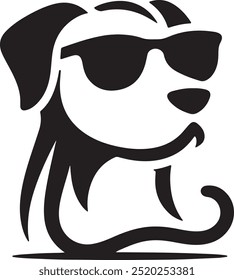 Dog and sunglasses vector art design