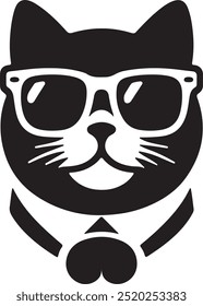 Dog and sunglasses vector art design