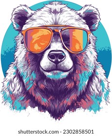 Dog with sunglasses, vector illustration, Animals