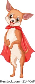 A dog superhero on white background illustration