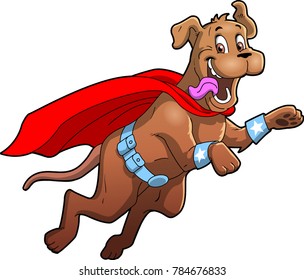 Dog Superhero pet cartoon clipart vector