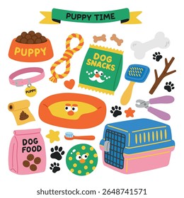 Dog Supply Element Illustration Set