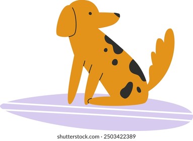 Dog Surfer On Surfboard Vector Illustration