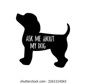 Archivo vector de perro Svg - cabeza aislada en blanco. Citas inspiradoras de mano sobre perros. Cartas para afiches, camisetas, tarjetas, invitación, pegatinas, caligrafía moderna de pincel