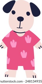 Dog With Sweater Standing Vector Illustration