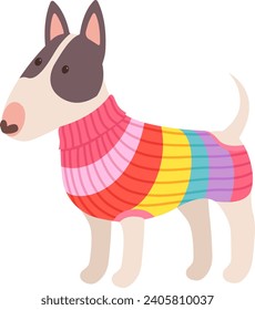 Dog In Sweater Vector Illustration
