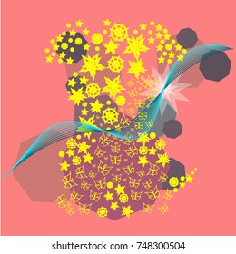 Dog is a symbol of the 2018 Chinese New Year. Design for greeting cards, calendars, banners, posters, invitations.