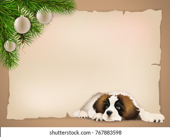 Dog symbol 2018 new year Chinese Horoscope. Vector illustration for greeting card design.