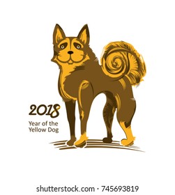 Dog. Symbol of 2018. Year of the Dog on the Chinese calendar. Vector illustration. 