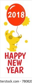 Dog is symbol of 2018 year. Vector illustration
