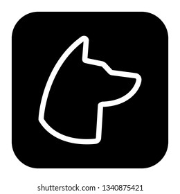Dog Symbol Icon Square Flat Vector Art Design Color Circle